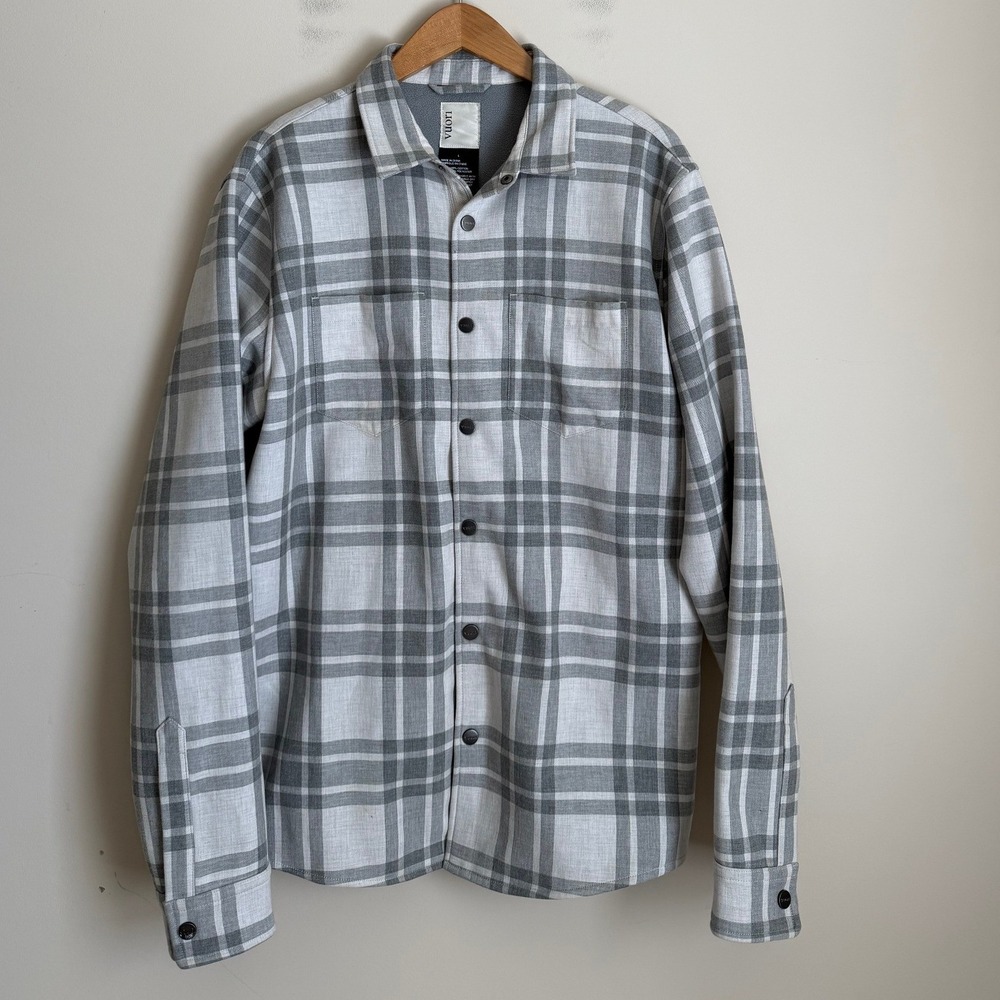 Vuori Range Fleece Lined Shirt Jacket Mens Large Plaid Flannel Men's L